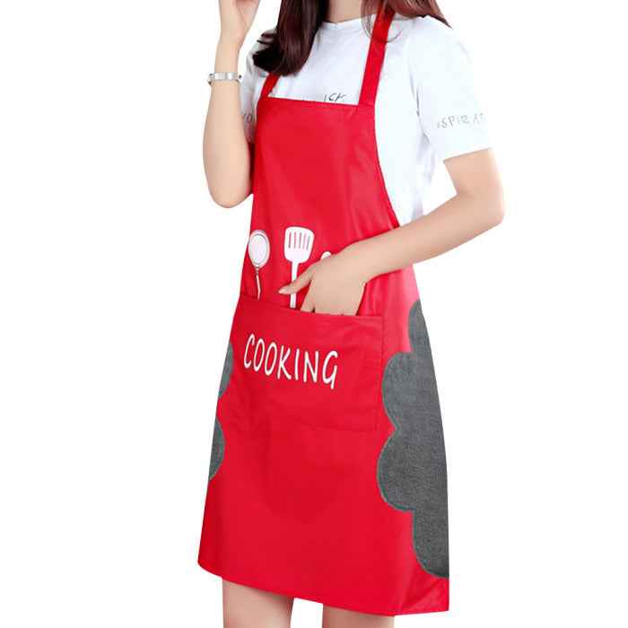 Waterproof Sleeveless Kitchen Apron – Coral Velvet Lined Cooking Apron