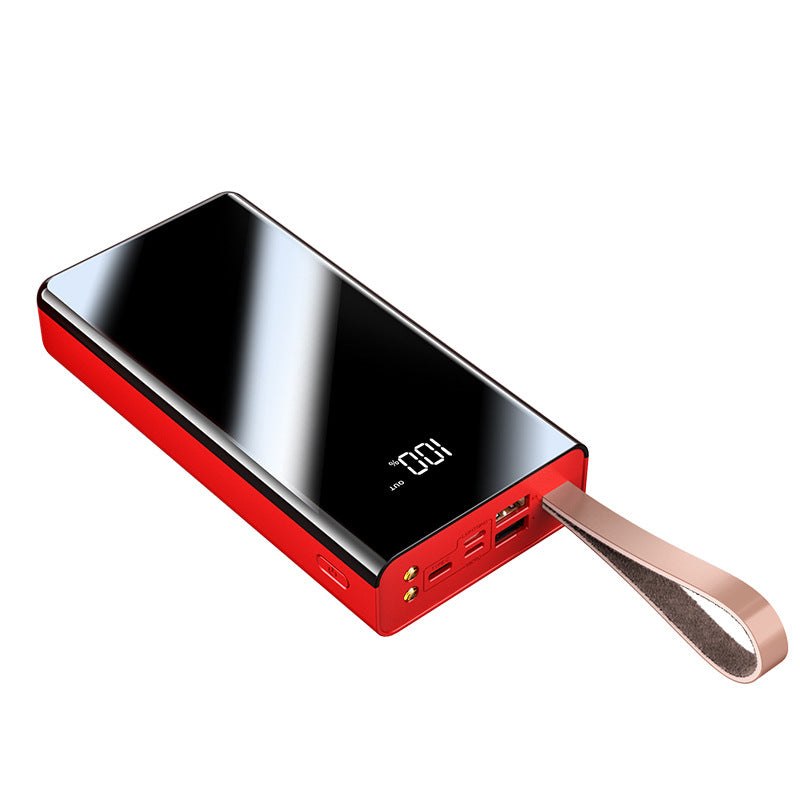 Large Capacity Power Bank with Mirror Display – 20000mAh & 30000mAh Black & Red