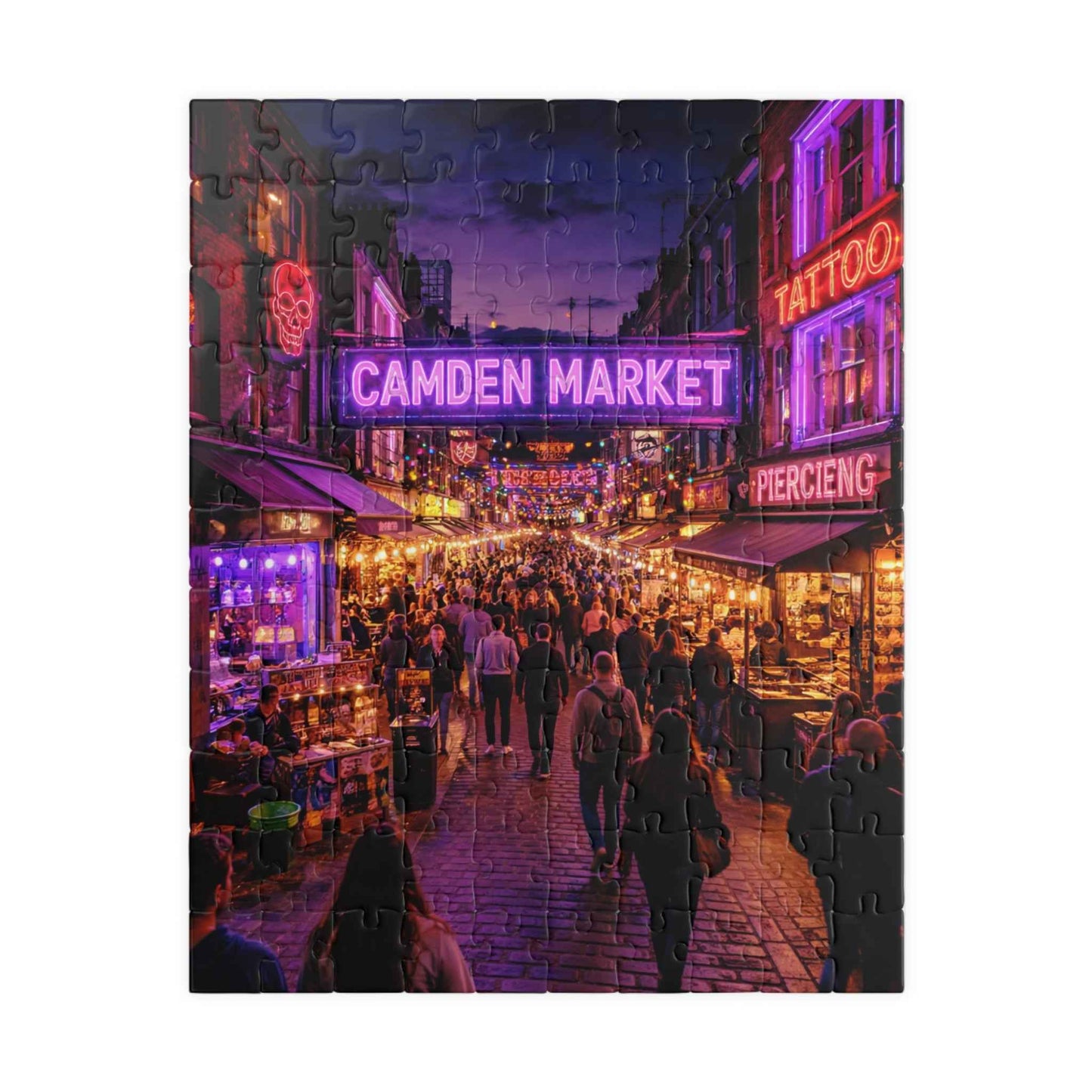 Camden Market Neon Night Jigsaw Puzzle – 110, 252, 520 & 1014 Pieces