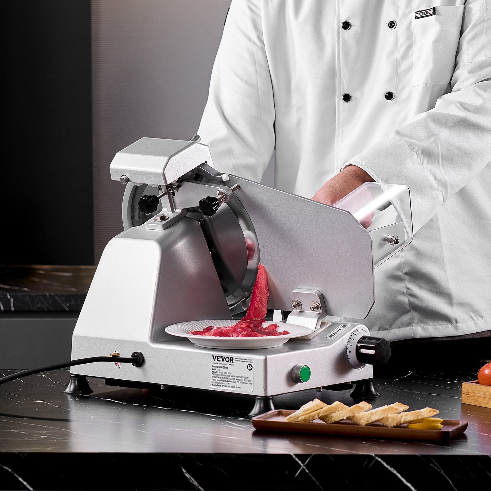 Electric Meat & Deli Food Slicer – 180W, 10" Blade, Adjustable Thickness
