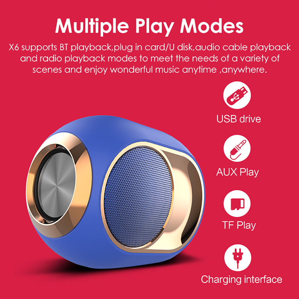 Portable Bluetooth Speaker with Subwoofer Bass