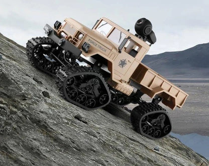 2.4GHz 4WD Military RC Truck – Front Lights, 3kg Load & Camera Option
