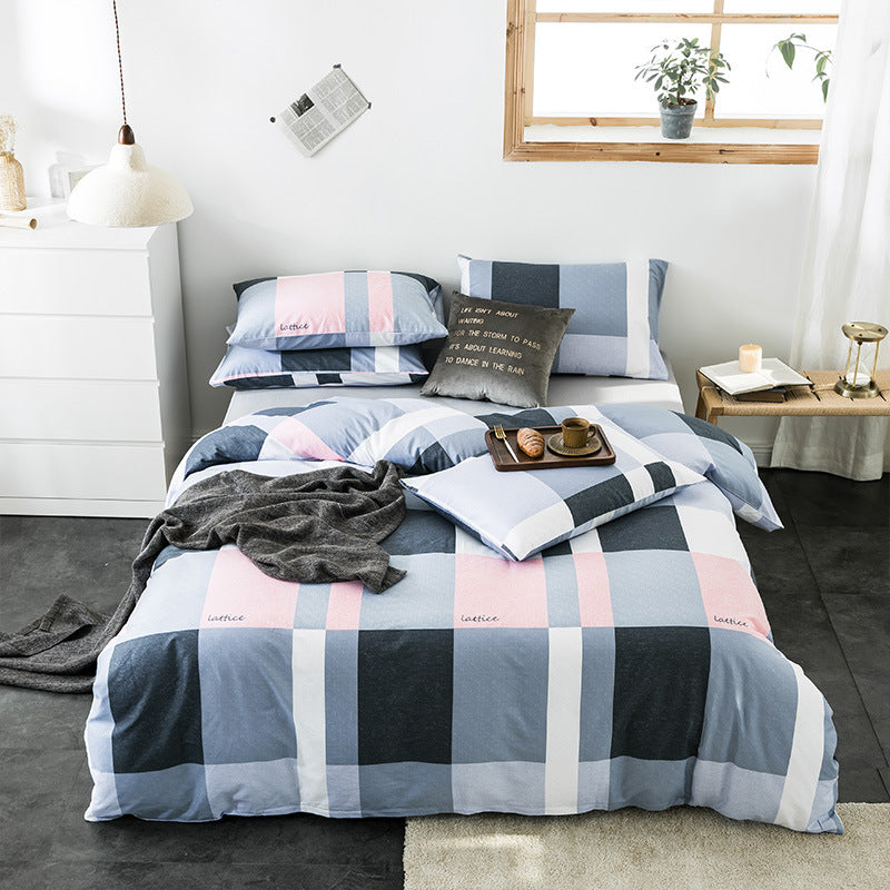 Geometric Quilted Cotton Bedding Set 4 Piece | 15 Designs