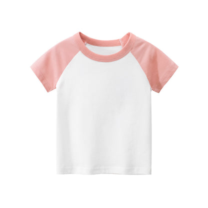 Children's Short Sleeve Solid Colour T-Shirt | 100% Cotton, Unisex