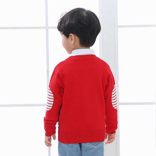 Boys Cotton Blend Cardigan Sweater