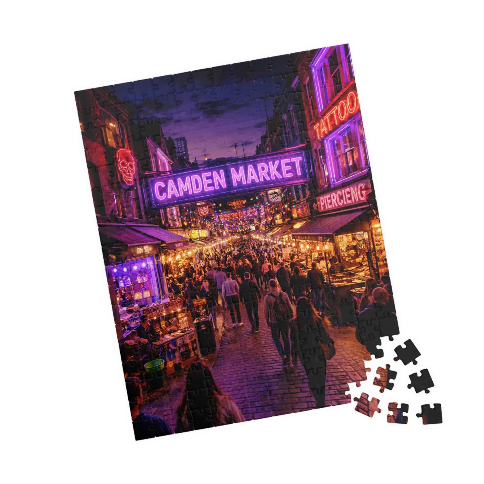 Camden Market Neon Night Jigsaw Puzzle – 110, 252, 520 & 1014 Pieces