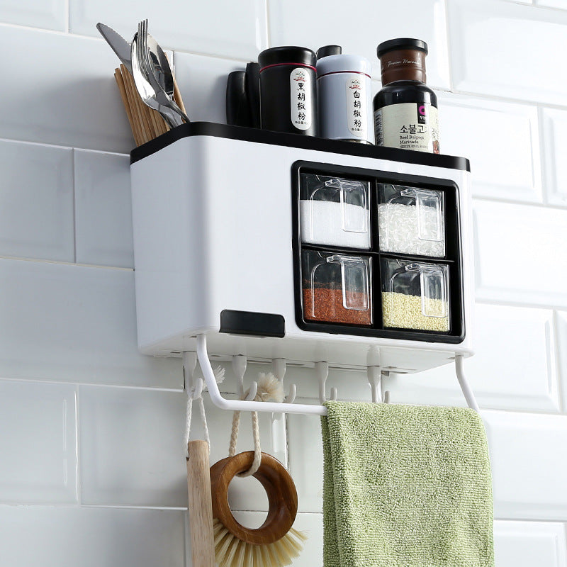Punch-Free Wall-Mounted Kitchen Spice Shelf | No-Drill Organiser