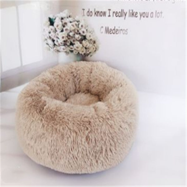 Round Plush Pet Bed | Anti-Slip | Machine Washable | 8 Sizes