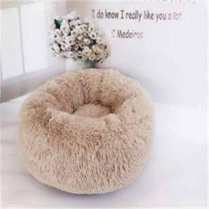 Round Plush Pet Bed | Anti-Slip | Machine Washable | 8 Sizes
