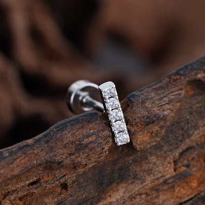 Micro-Set Zircon Ear Cuff | Minimalist Stainless Steel Single Ear Stud