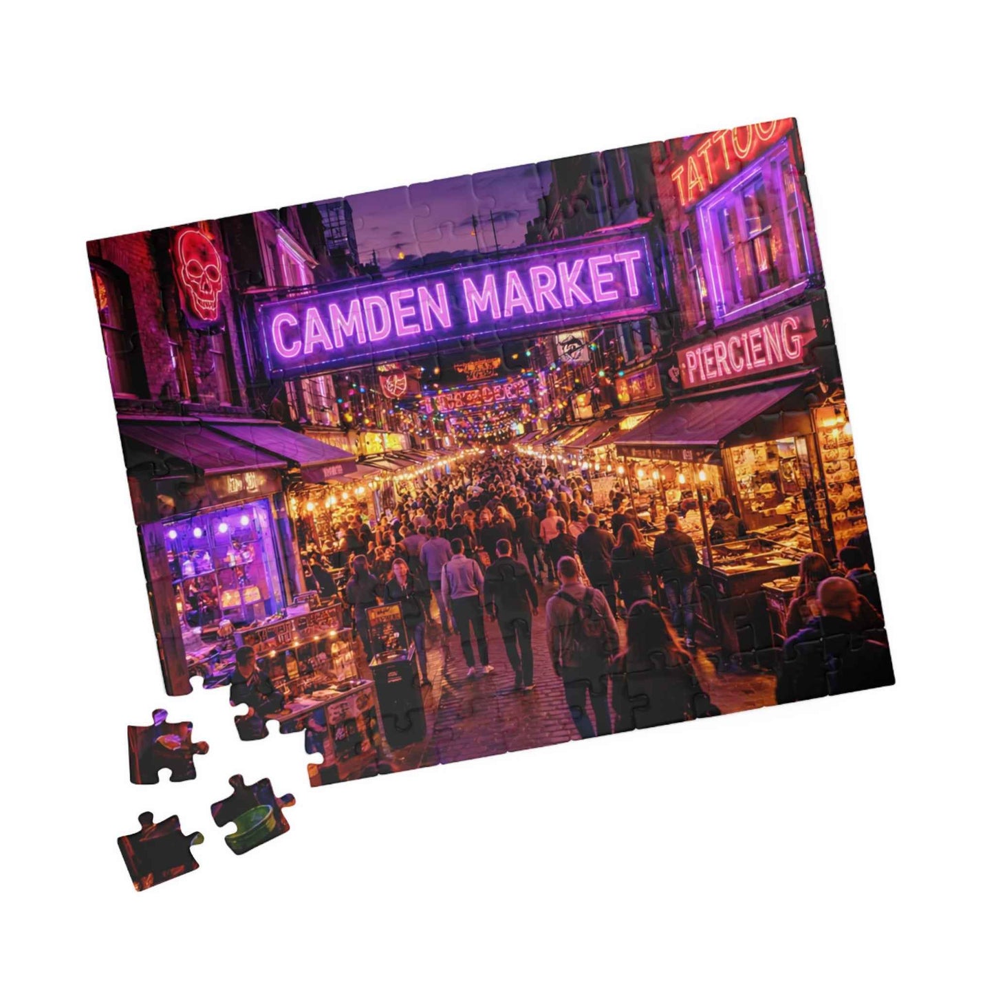 Camden Market Neon Night Jigsaw Puzzle – 110, 252, 520 & 1014 Pieces