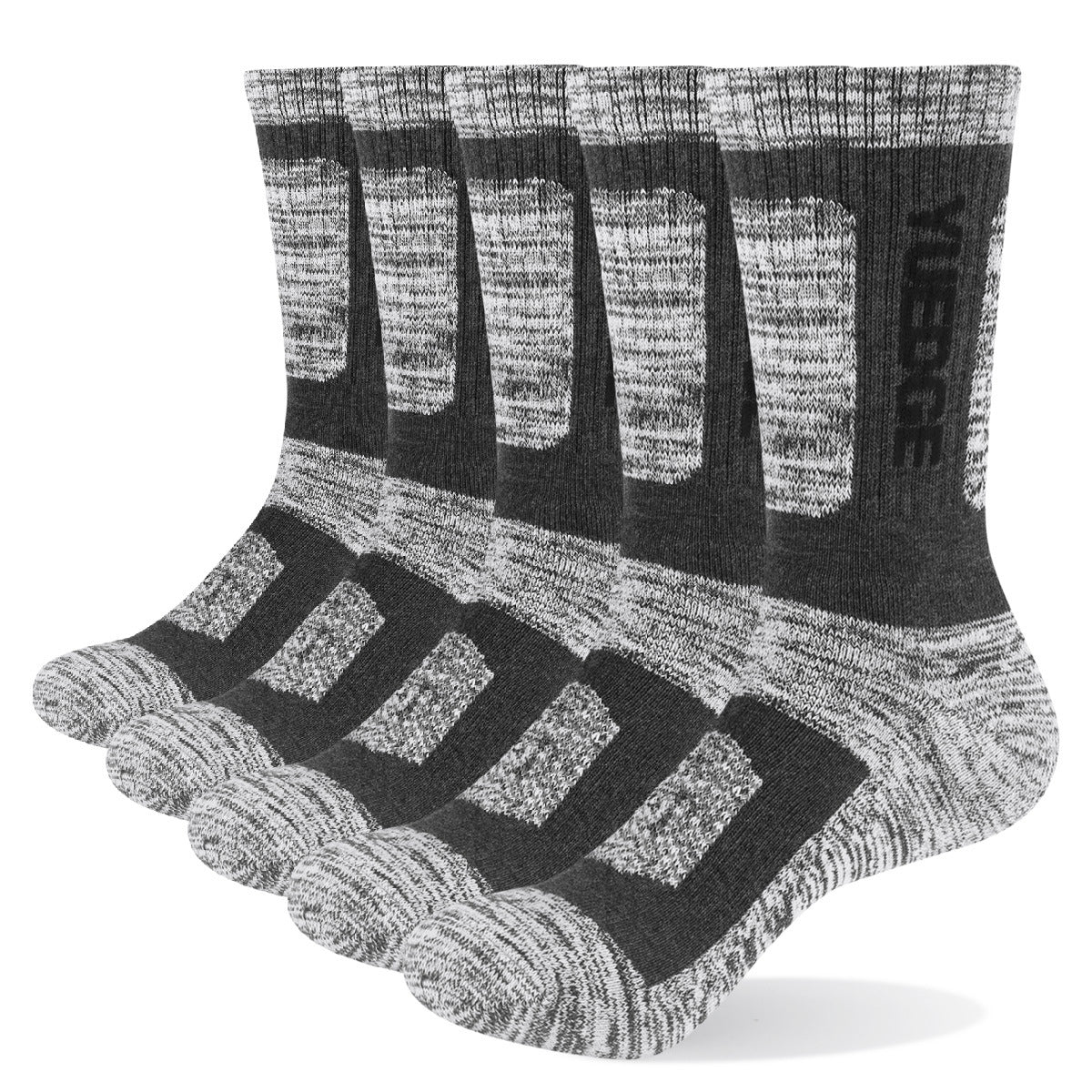 Men's Combed Cotton Sports Socks 5-Pair Pack – Breathable Thick Outdoor Socks