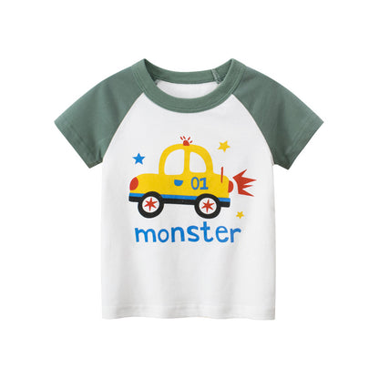 Children's Cartoon Print Short Sleeve T-Shirt | Ages 1-9