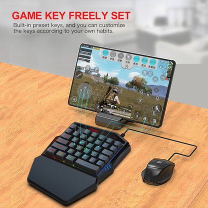 HXSJ K99 Bluetooth Mobile Gaming Keyboard & Mouse Set – One-Handed FPS
