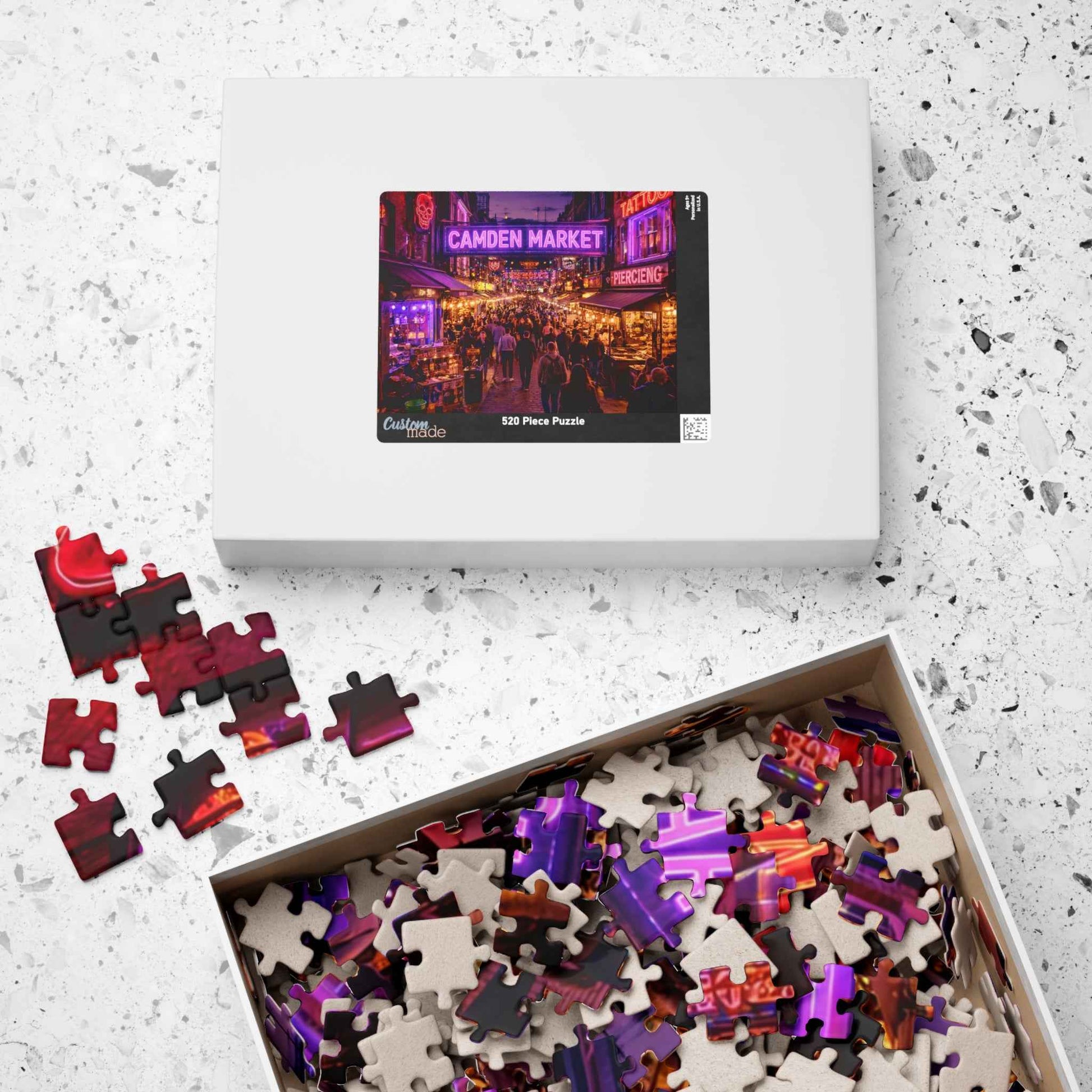 Camden Market Neon Night Jigsaw Puzzle – 110, 252, 520 & 1014 Pieces