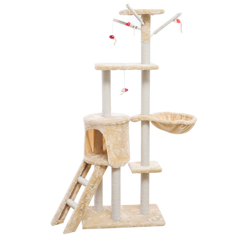 Large Cat Tree & Climbing Frame | Sisal & Plush | 140cm