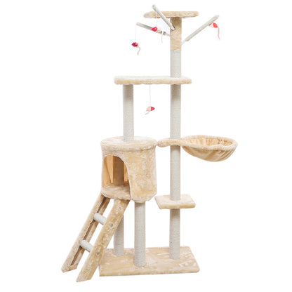 Large Cat Tree & Climbing Frame | Sisal & Plush | 140cm