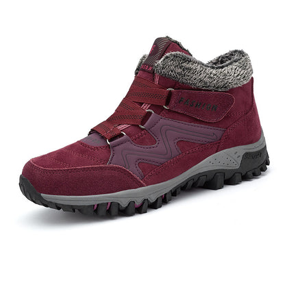 Plush-Lined Winter Couple Shoes - Warm Velvet Thick-Sole Casual Boots