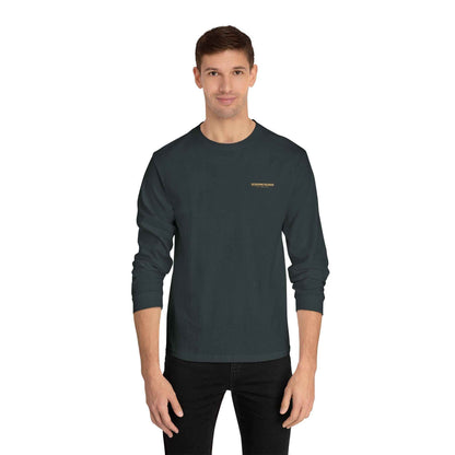 'Good Vibes Only' Long Sleeve Tee – Minimalist White & Gold Unisex Top