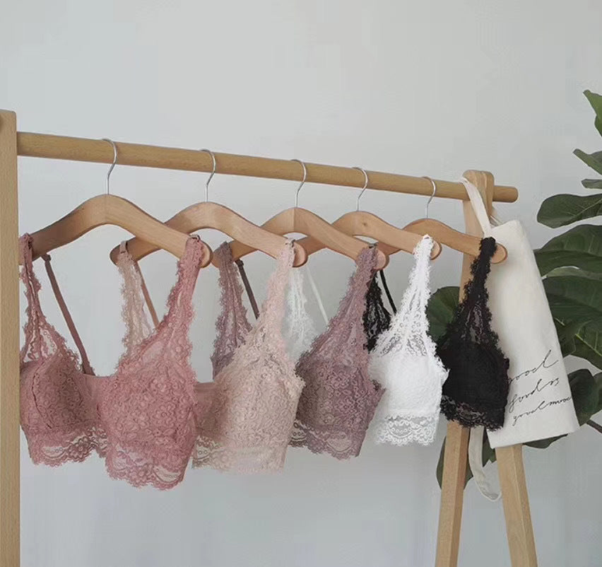 Women's Lace Gathering Bra & Panties Set | ABC Cup Lingerie 5 Colours