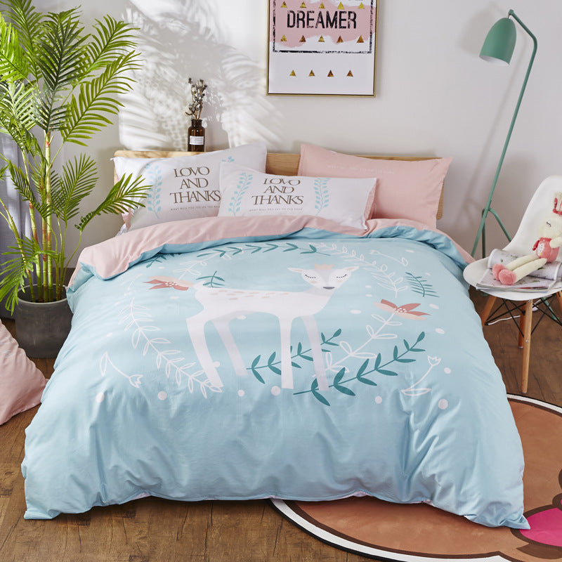 Cartoon Print Cotton Bedding Set 4 Piece | 32 Designs