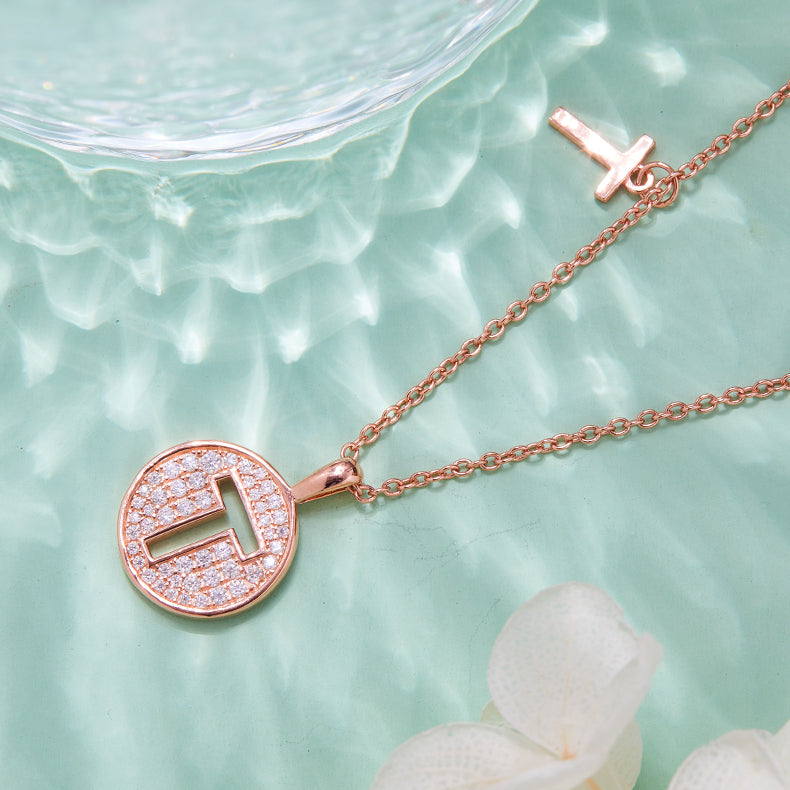 Moissanite Letter T Necklace | Platinum-Plated S925 Silver | GRA Certified