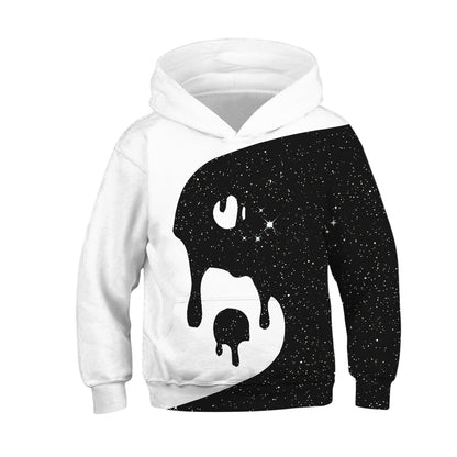 Children's Digital Print Hooded Sweatshirt | Kids Casual Hoodie XS-XL