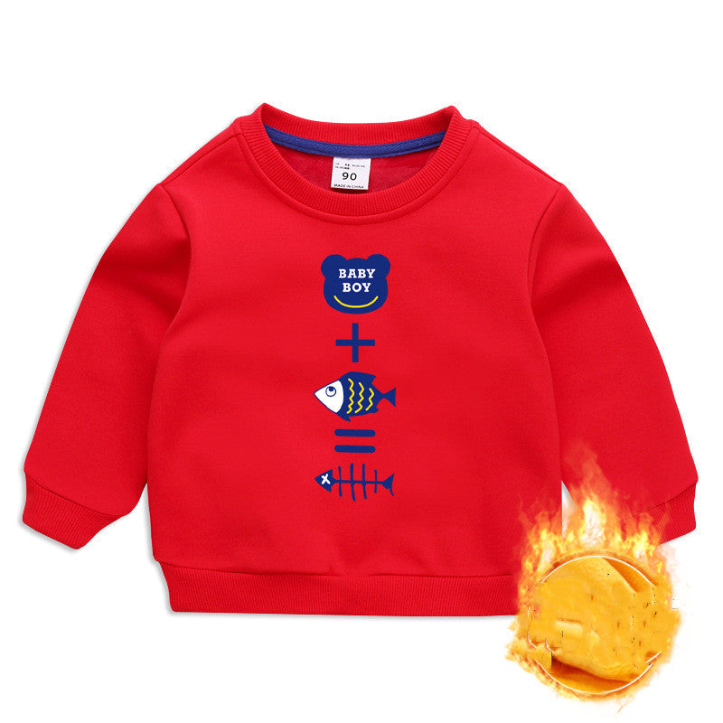 Children's Cartoon Bear Fleece Sweatshirt | Boys Warm Pullover