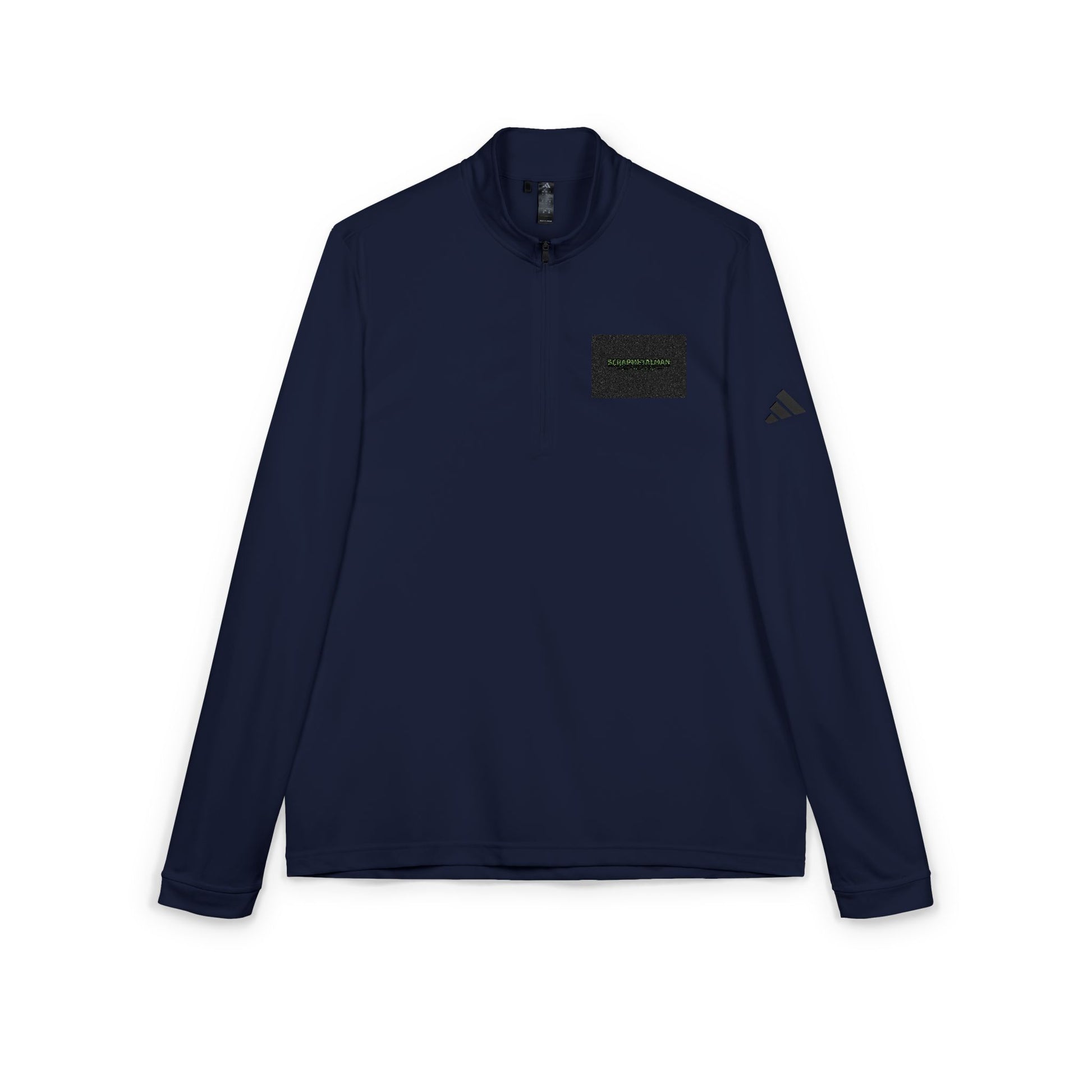 Adidas Embroidered Quarter-Zip Pullover | White Athletic Top