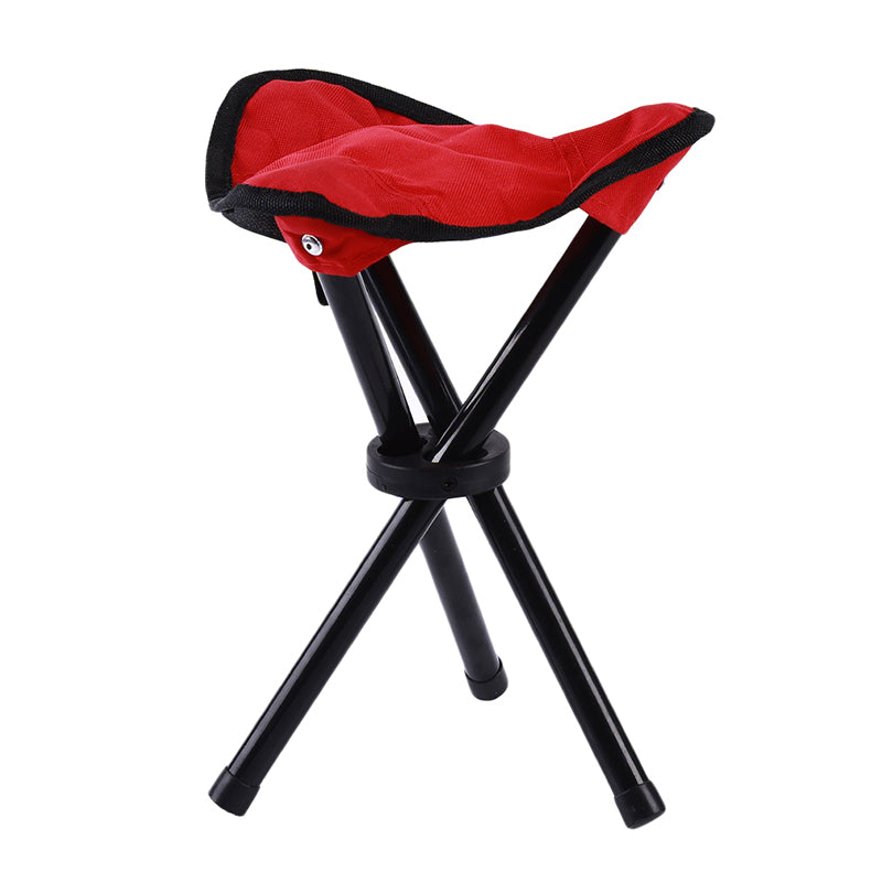 Folding Tripod Camping Stool – 100kg Load 600D Oxford Cloth Portable Fishing & Outdoor Chair Blue, Red & Green