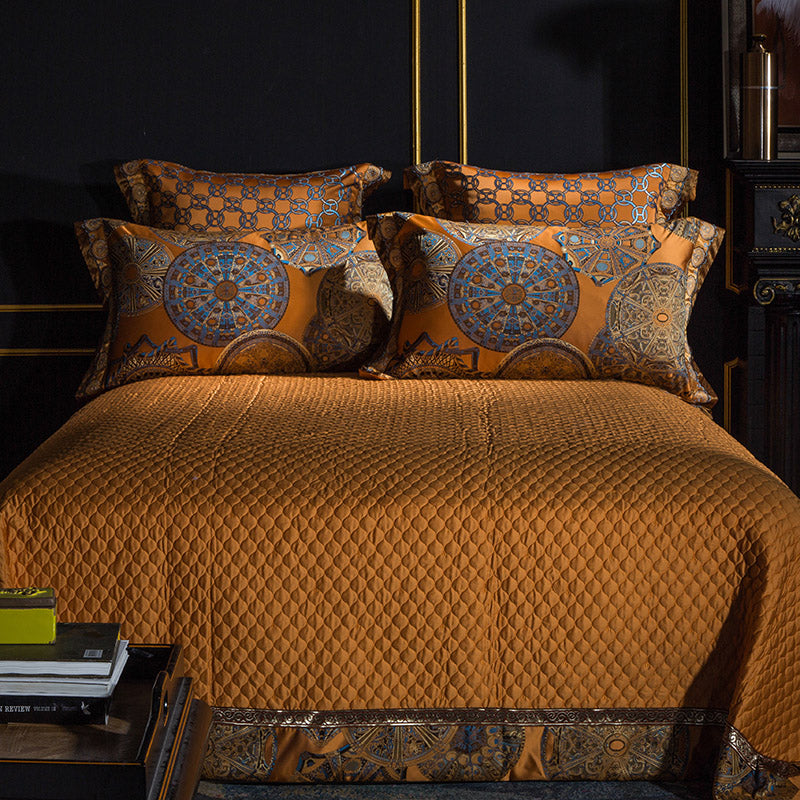 Luxury Jacquard Bedding Set | Yarn-Dyed Woven Design
