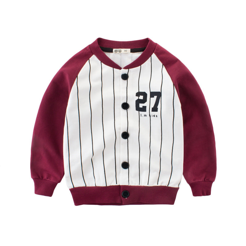 Boys' Colour Block Baseball Jacket | Kids Cotton Jacket