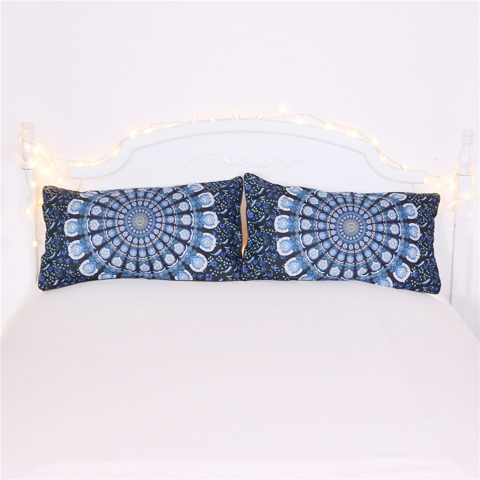 Blue Peacock Print Duvet Cover Set | Twin Full Queen King