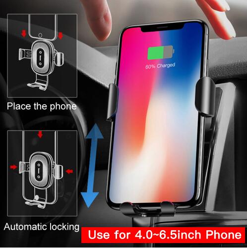 Wireless Charging Gravity Car Mount | 10W Qi Fast Charge
