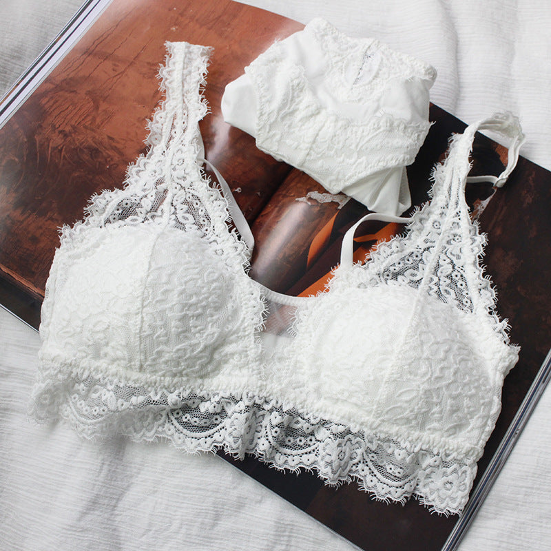 Women's Lace Gathering Bra & Panties Set | ABC Cup Lingerie 5 Colours