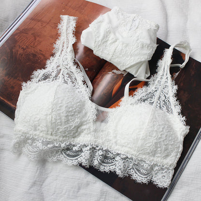 Women's Lace Gathering Bra & Panties Set | ABC Cup Lingerie 5 Colours