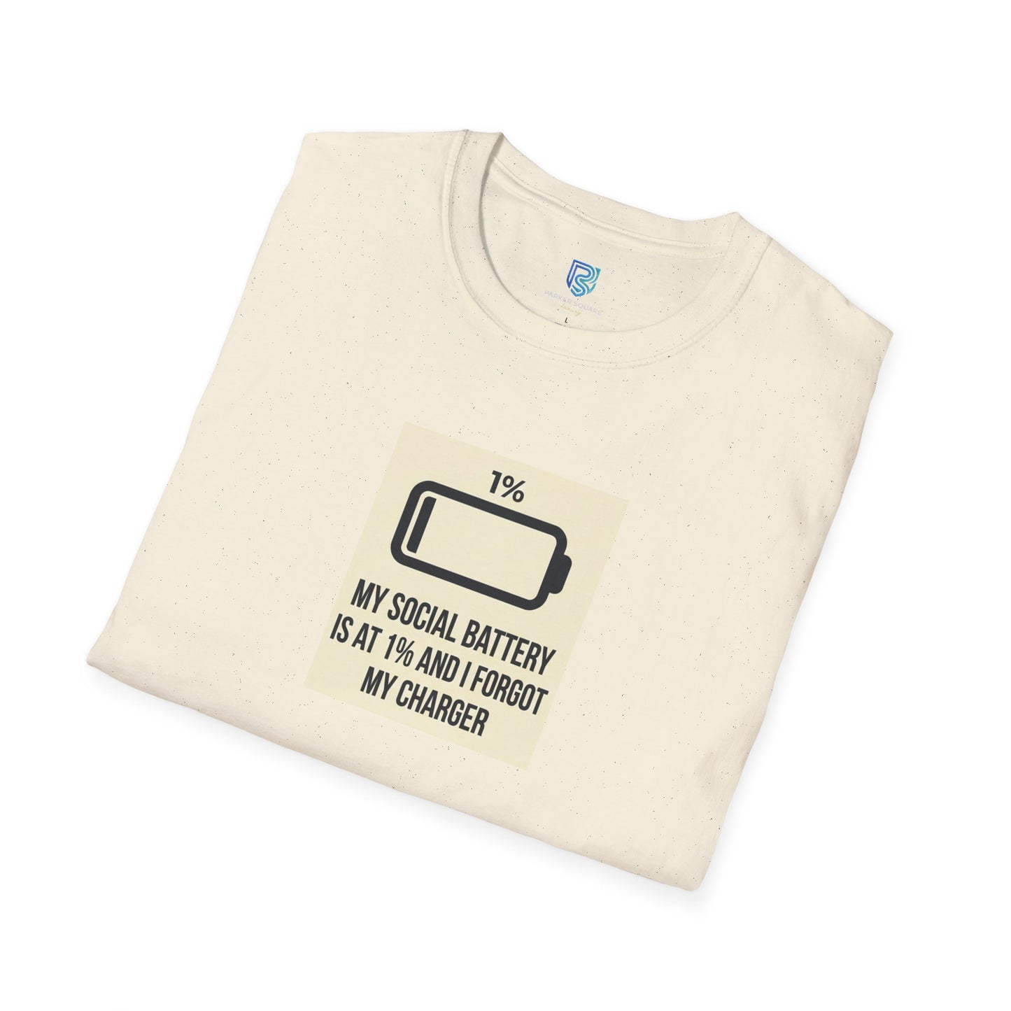 "My Social Battery Is At 1%" Low Battery Graphic Tee