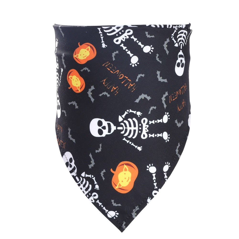 Halloween Pet Bandana – Spooky Dog & Cat Triangular Scarf | 7 Designs