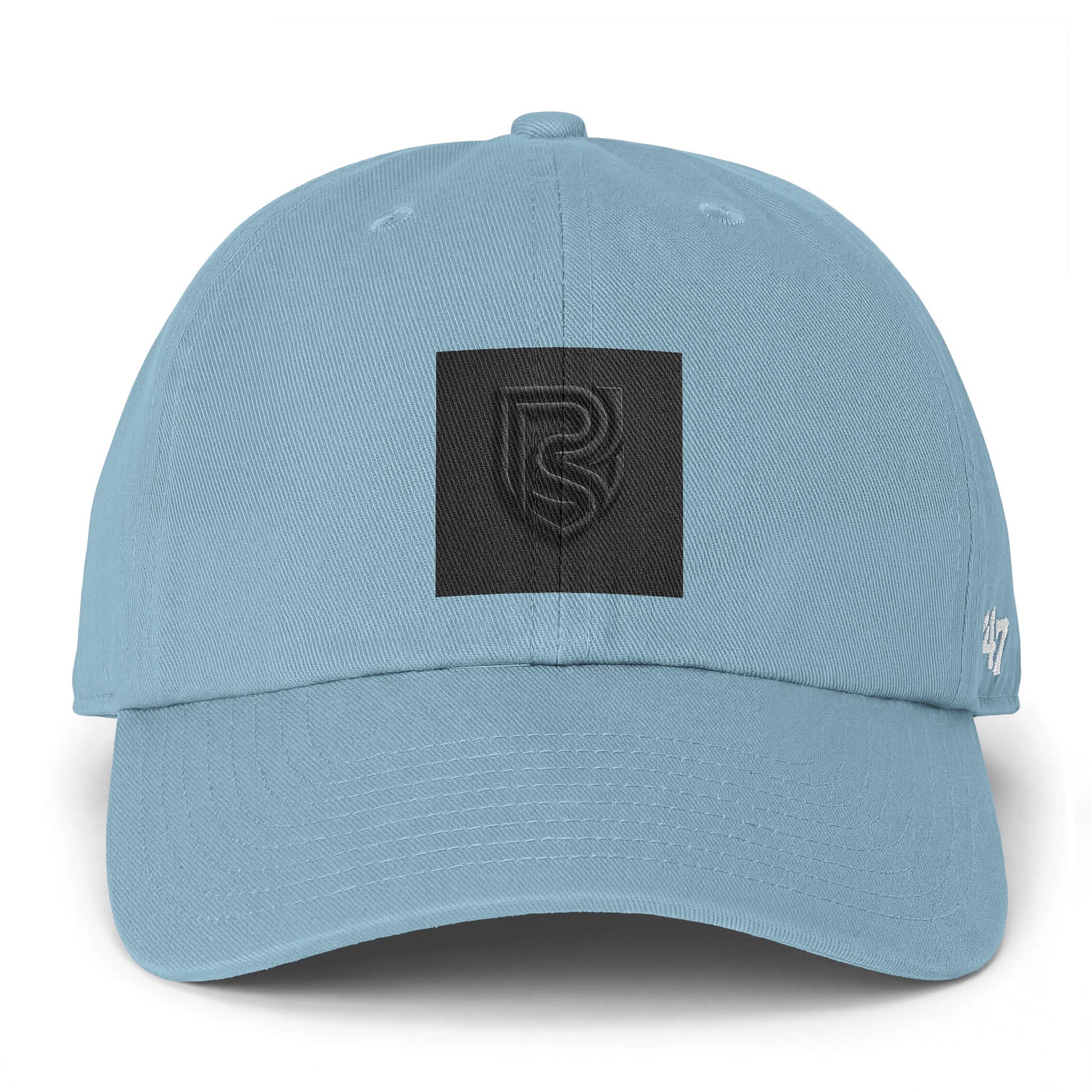 Light blue cap with black logo and '47' brand on a white background