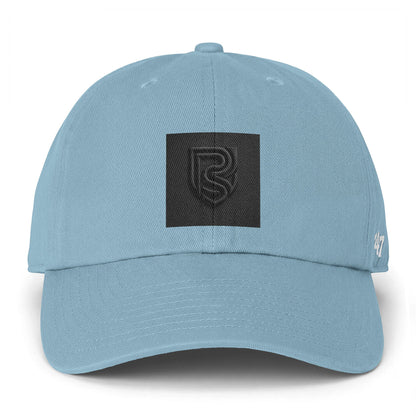 Light blue cap with black logo and '47' brand on a white background