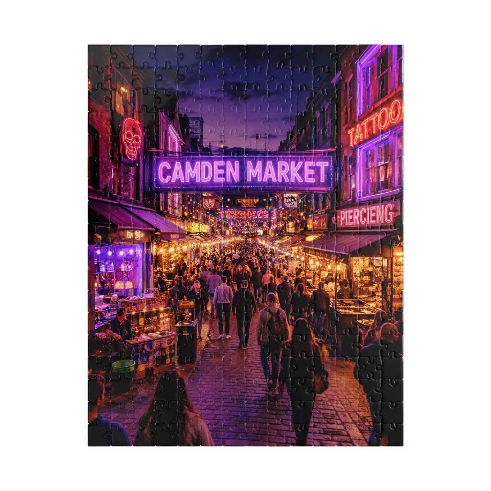 Camden Market Neon Night Jigsaw Puzzle – 110, 252, 520 & 1014 Pieces