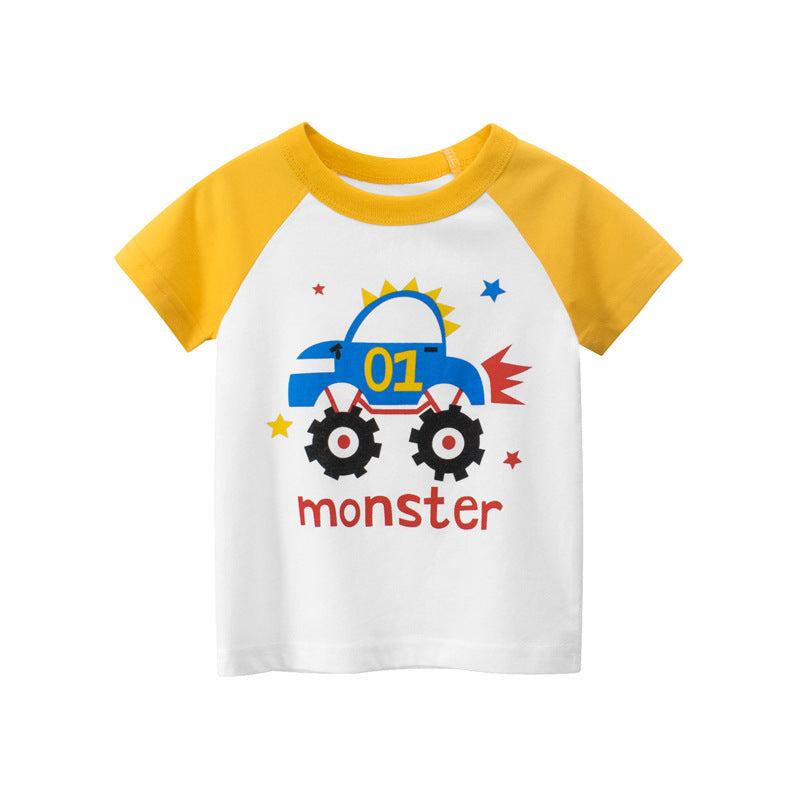 Children's Cartoon Print Short Sleeve T-Shirt | Ages 1-9