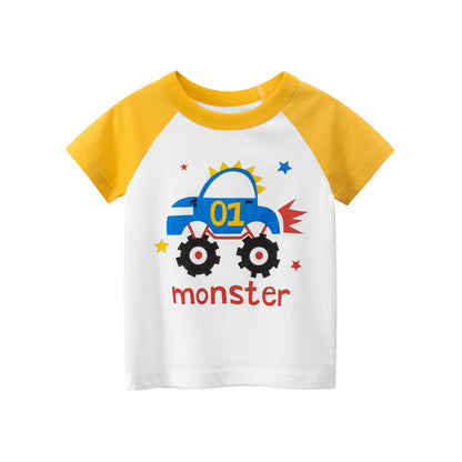 Children's Cartoon Print Short Sleeve T-Shirt | Ages 1-9