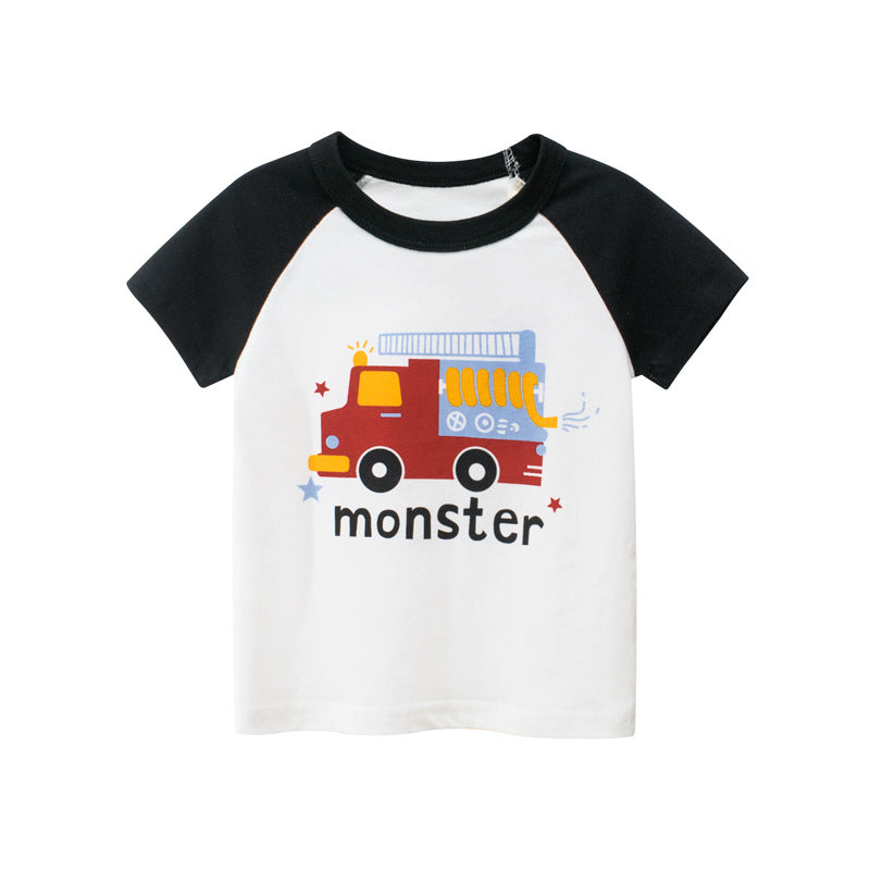 Children's Cartoon Print Short Sleeve T-Shirt | Ages 1-9