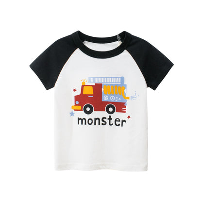 Children's Cartoon Print Short Sleeve T-Shirt | Ages 1-9
