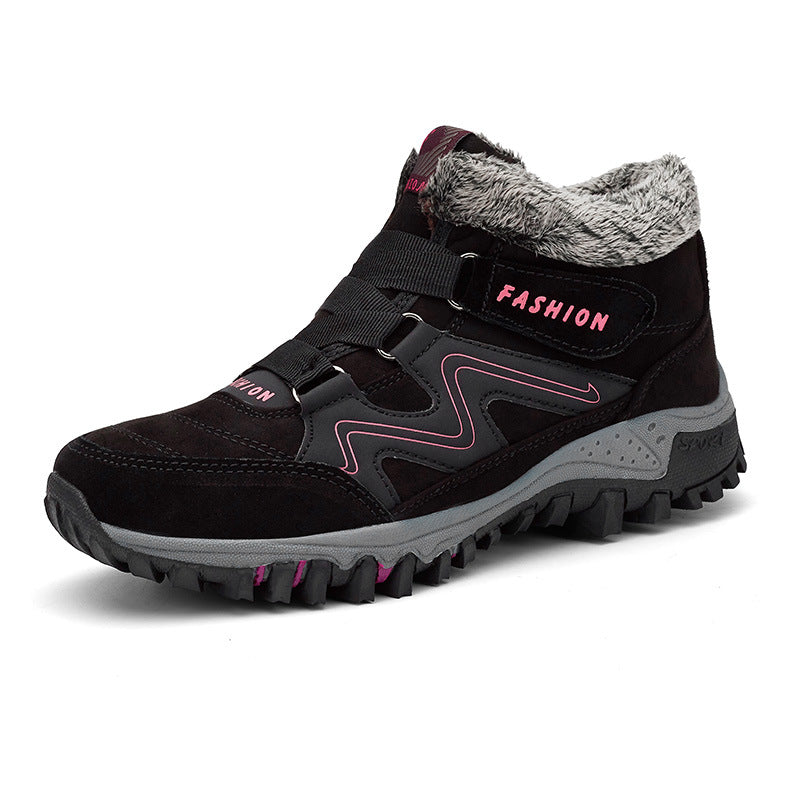 Plush-Lined Winter Couple Shoes - Warm Velvet Thick-Sole Casual Boots