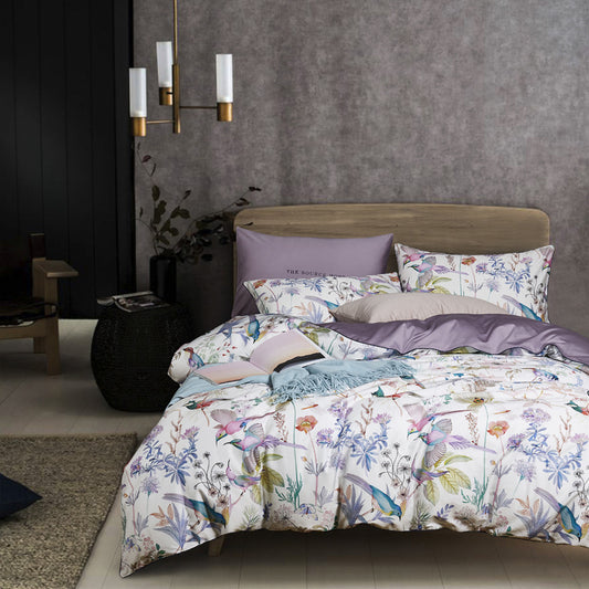 60-Count Pure Cotton Lace Trim Bedding Set 4 Piece | 2 Sizes