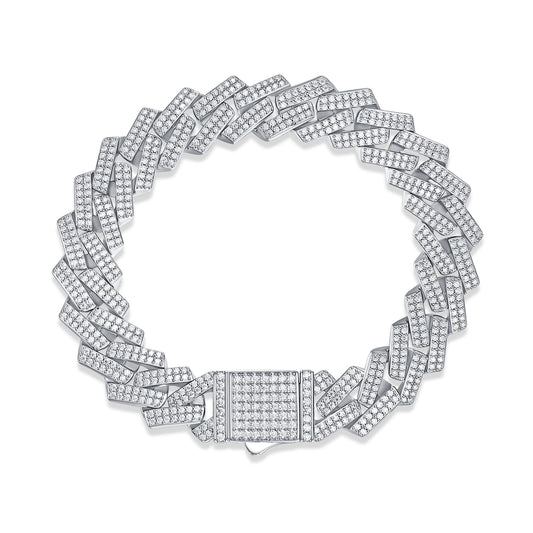 Moissanite 925 Sterling Silver Platinum-Plated Tennis Bracelet | 10mm & 14mm | GRA Certified