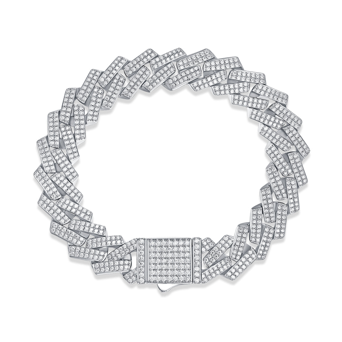 Moissanite 925 Sterling Silver Platinum-Plated Tennis Bracelet | 10mm & 14mm | GRA Certified