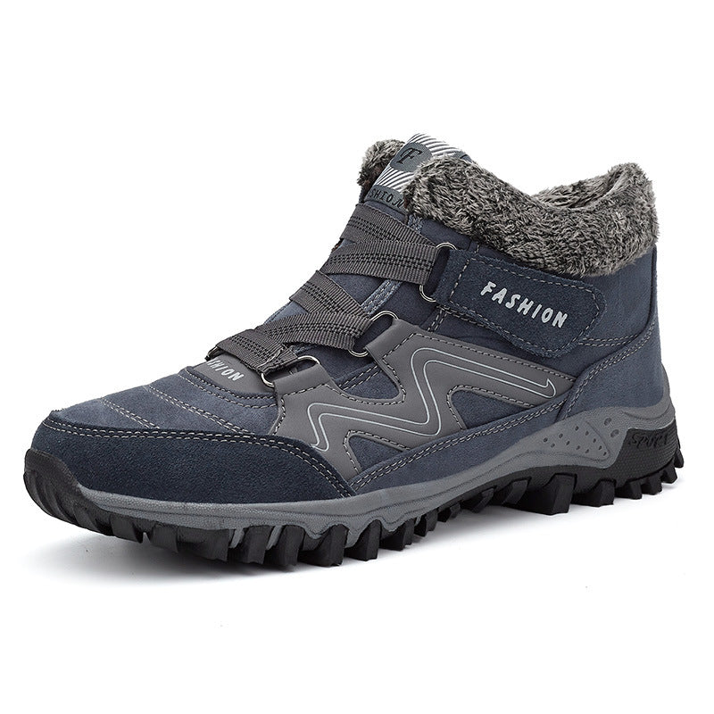 Plush-Lined Winter Couple Shoes - Warm Velvet Thick-Sole Casual Boots